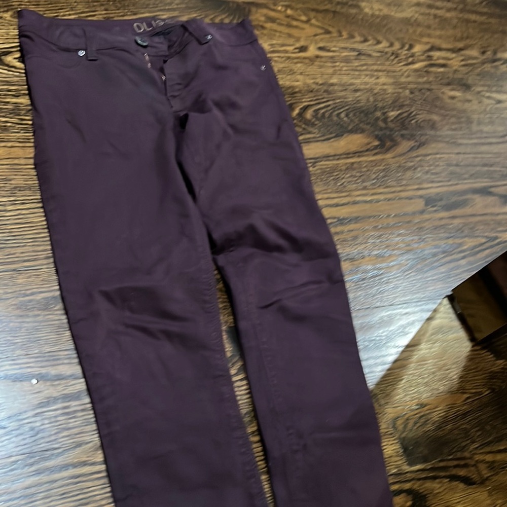 Maroon jeans/leggings by DL1961. Super flattering and fit amazingly!